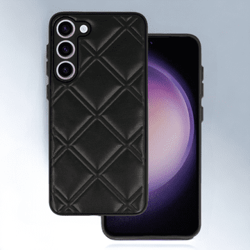 Infostyle Silikonski ovitek "Checkered Leather 3D" za Samsung Galaxy S23 Plus - črna