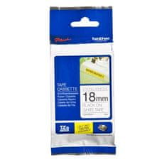 Brother Trak TZE-S241, 18 mm, bel/črn, samolepilni, laminiran, dolžina 8 m