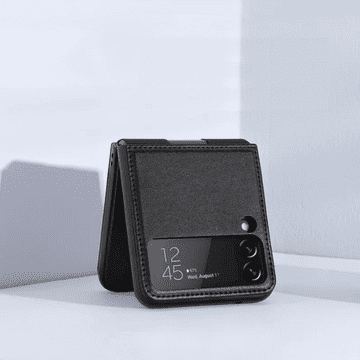Infostyle Ovitek "QIN" iz veganskega usnja za Samsung Galaxy Z Flip 3 5G - črna