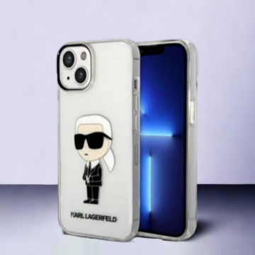 Karl Lagerfeld Ovitek Karl Lagerfeld "Karl Lagerfeld - transparent" za iPhone 13/14/15 (KLHCP14SHNIKTCT)