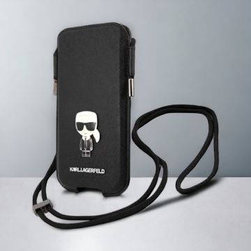 Karl Lagerfeld Torbica Karl Lagerfeld "Saffiano Ikonik Karl`s " - 6,7'' (KLHCP12LOPHKMK)