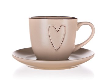 Banquet Skodelica + krožnik 260ml HEART BÉŽ keramika