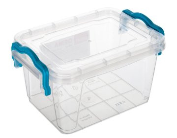 Banquet Škatla za shranjevanje GEMA 0,8l, 16x11x8,5cm, pokrov, sponka, plastika, TYRK/TRA