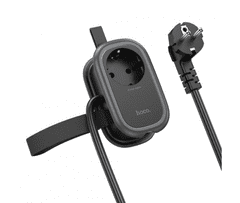 Hoco Podaljšek, vtičnica NS7 4000W 1,1m dolžina kabla PD20W 2x USB A, 1x Type C - črn