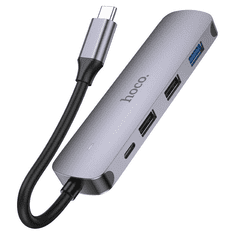 Hoco Priklopna postaja HUB HB27 - 5v1 2x USB, HDMI 4K, USB-C PD 100W