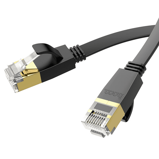 Hoco Omrežni internet kabel US07 ploščat 1Gbps 5 metrov črn