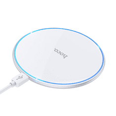 Hoco Brezžična polnilna postaja CW6 Pro 15W, brezžični polnilec za iPhone, Samsung bel