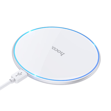 Hoco Brezžična polnilna postaja CW6 Pro 15W, brezžični polnilec za iPhone, Samsung bel