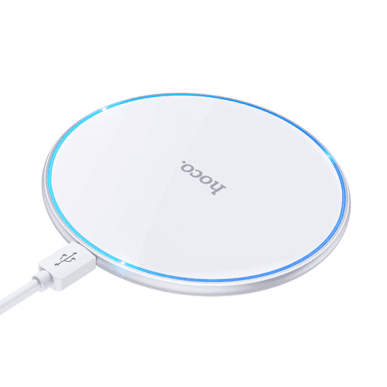 Hoco Brezžična polnilna postaja CW6 Pro 15W, brezžični polnilec za iPhone, Samsung bel