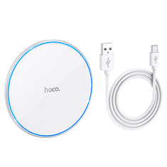 Hoco Brezžična polnilna postaja CW6 Pro 15W, brezžični polnilec za iPhone, Samsung bel
