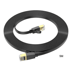Hoco Omrežni internet kabel US07 ploščat 1Gbps 5 metrov črn
