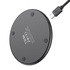 Hoco Brezžična polnilna postaja CW6 Pro 15W, brezžični polnilec za iPhone, Samsung bel