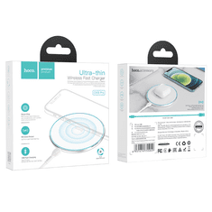 Hoco Brezžična polnilna postaja CW6 Pro 15W, brezžični polnilec za iPhone, Samsung bel