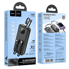Hoco Zunanja baterija powerbank J132A 20000 mAh Fast Charge 22,5W + PD 20W za Samsung - črna