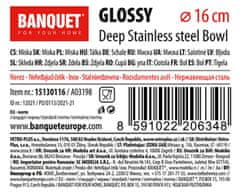 Banquet Premer sklede 16 cm GLOSSY iz nerjavečega jekla