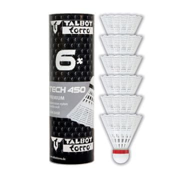 Žogice za badminton TALBOT TORRO Tech 450 Fast 6 kosov - bele