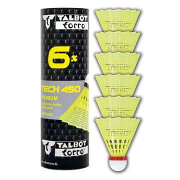 Žogice za badminton TALBOT TORRO Tech 450 Fast 6 kosov - rumene