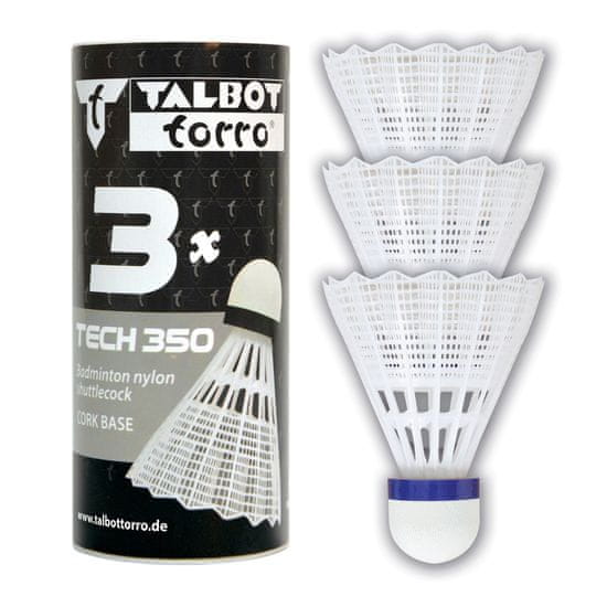 Žogice za badminton TALBOT TORRO Tech 350 Medium 3 kosi - bela