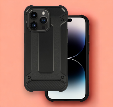 Infostyle Silikonski ovitek "armor carbon" za iPhone 13 Pro Max - Črna Črna / PC + TPU silikon