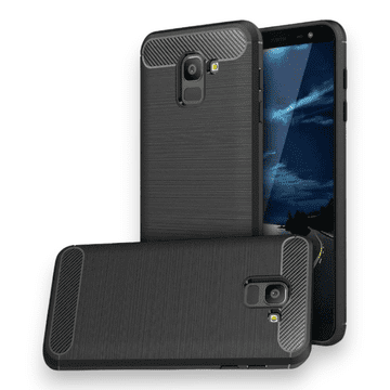 Infostyle Silikonski ovitek "Carbon" za Samsung Galaxy J6 Črna / TPU silikon