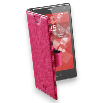 Infostyle Univerzalna preklopna torbica "Book Uni XL" za pametne telefone velikosti do 4.2" (10.7cm) Roza / Umetno usnje + TPU silikon