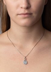 Silvego Srebrn obesek z naravnim akvamarinom JST14709AQ