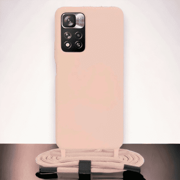 Infostyle Silikonski ovitek "Crossbody Lanyard" za Xiaomi Redmi Note 11 Pro Plus 5G - Roza Svetlo roza / TPU silikon
