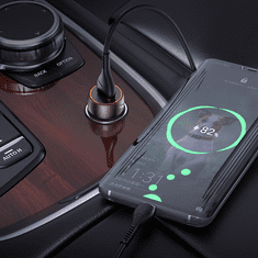 Hoco Avtopolnilec Z46 Guerrero QC 18W USB-A s kablom Type C za Samsung - črn