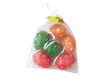 Okrasno plastično jajce 4x6 cm, 6 kosov