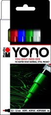 Marabu YONO Komplet akrilnih markerjev - osnovne barve 6x 0,5-1,5 mm