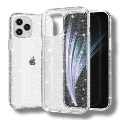 Infostyle Silikonski ovitek "Crystal Glitter" za iPhone 13 Pro - Srebrna