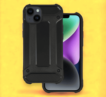 Infostyle Silikonski ovitek "armor carbon" za iPhone 13/14/15 - Črna Črna / PC + TPU silikon