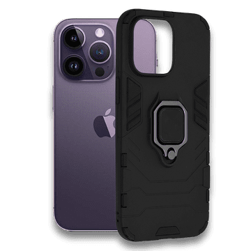 Infostyle Silikonski ovitek "ring" za iPhone 14 Pro Max - Črna