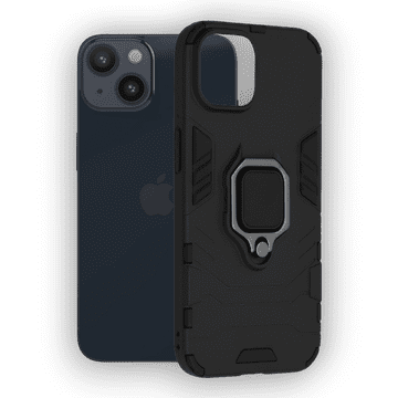 Infostyle Silikonski ovitek "ring" za iPhone 14 - Črna