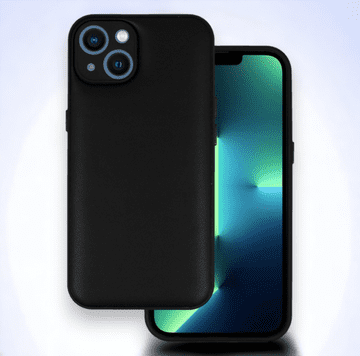 Infostyle Silikonski ovitek "Smooth Leather 3D" za iPhone 14 - črna