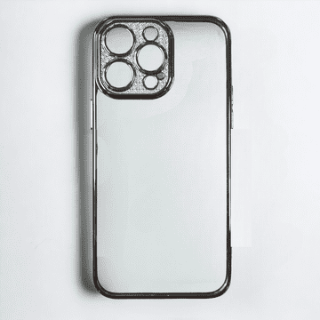 Infostyle Silikonski ovitek "Silver glitter border" za iPhone 14 Pro Max