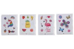 Spiralni zvezek z linijami 11,5x14,5 cm, 50 strani - MIX