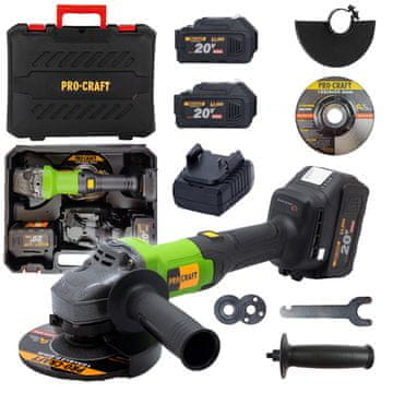 Procraft Akumulatorski kotni brusilnik PGA20