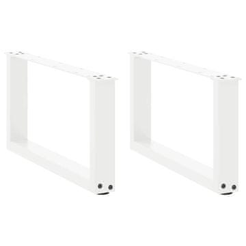 Vidaxl Noge za klubsko mizico v obliki črke U, 2 kosa, bele, 70 x (30-31) cm, jeklo