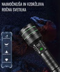 INFERNO Ročna Baterijska LED Svetilka INFERNO, 3000lumnov, 5000mAh, 1500m Dometa