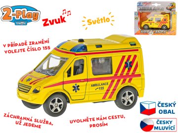 Difuzed 2-Play Prometna ambulanta CZ 11 cm kovinski reverzni češki govorec na baterije z lučjo