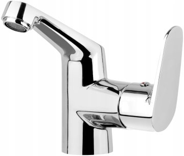 shumee Enoročna armatura za umivalnik s stransko ročico, srebrna krom, limona