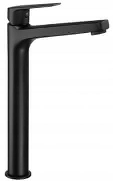 shumee Enoročna samostoječa armatura za umivalnik 15,9 cm Črna saten Jasmin