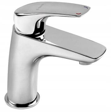 shumee Enoročna armatura za umivalnik 9,8 cm srebrna + klik-klak čep Cynia