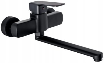 shumee MARO črna medenina stenska vrtljiva pipa za pomivalno korito 28,8 cm