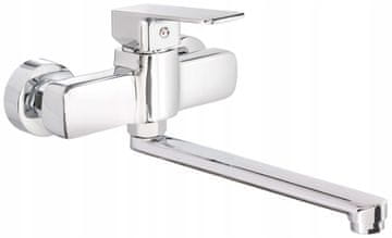 shumee MARO stenska vrtljiva armatura za kuhinjsko pomivalno korito 28,8 cm medenina krom