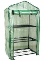 shumee Mini balkonski vrtni rastlinjak s policami 69x49x25cm zelene barve za zelenjavo