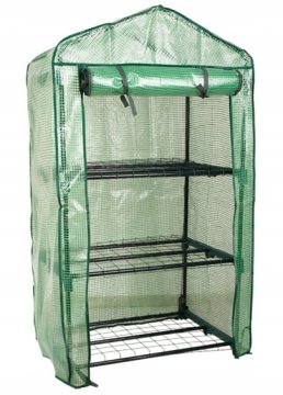 shumee Mini balkonski vrtni rastlinjak s policami 69x49x25cm zelene barve za zelenjavo
