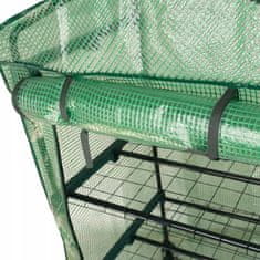 shumee Mini balkonski vrtni rastlinjak s policami 69x49x25cm zelene barve za zelenjavo