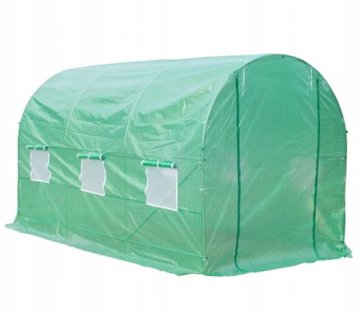 shumee Vrtni rastlinjak z okni in mrežo proti komarjem 200x300x200cm zelen za zelenjavo